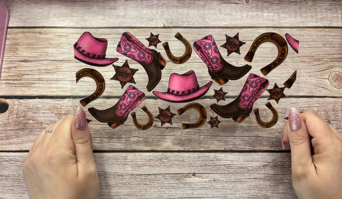 Pink western boots