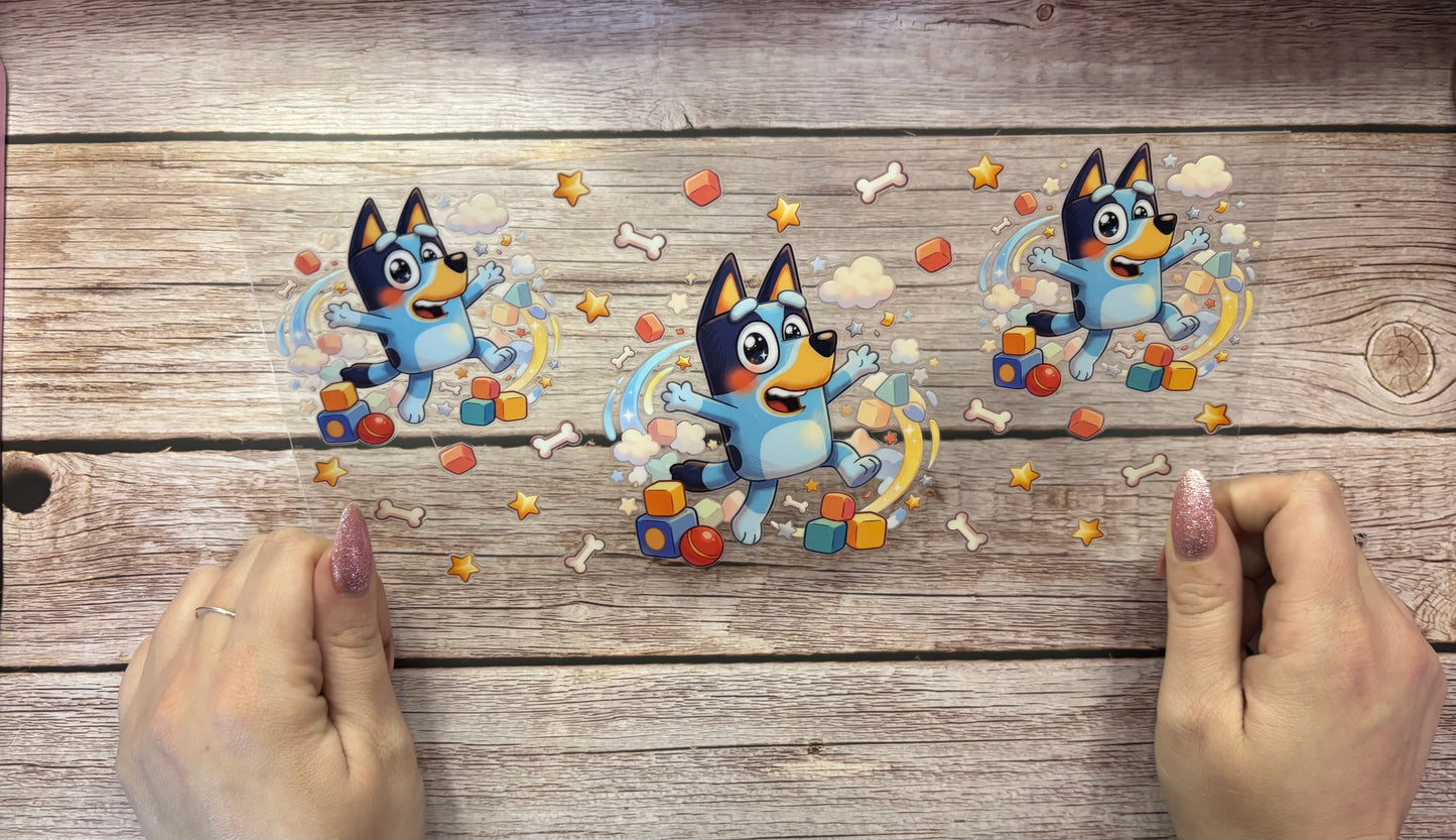 Blue Dog blocks cup wrap