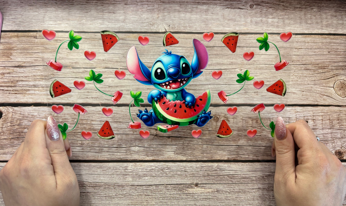 Alien eating watermelon