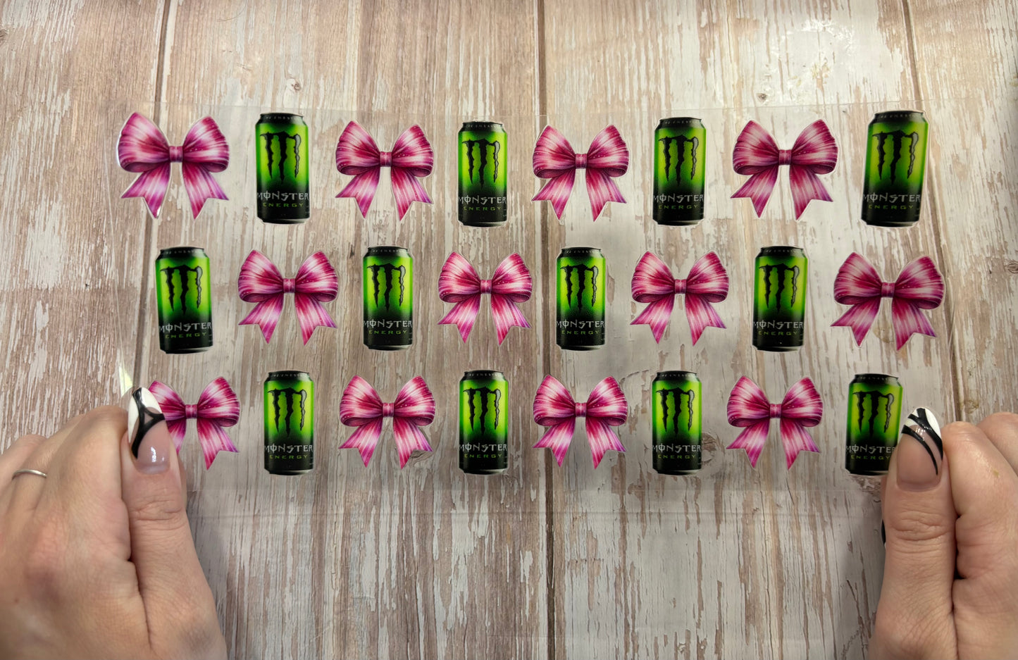 Drink cans and bows