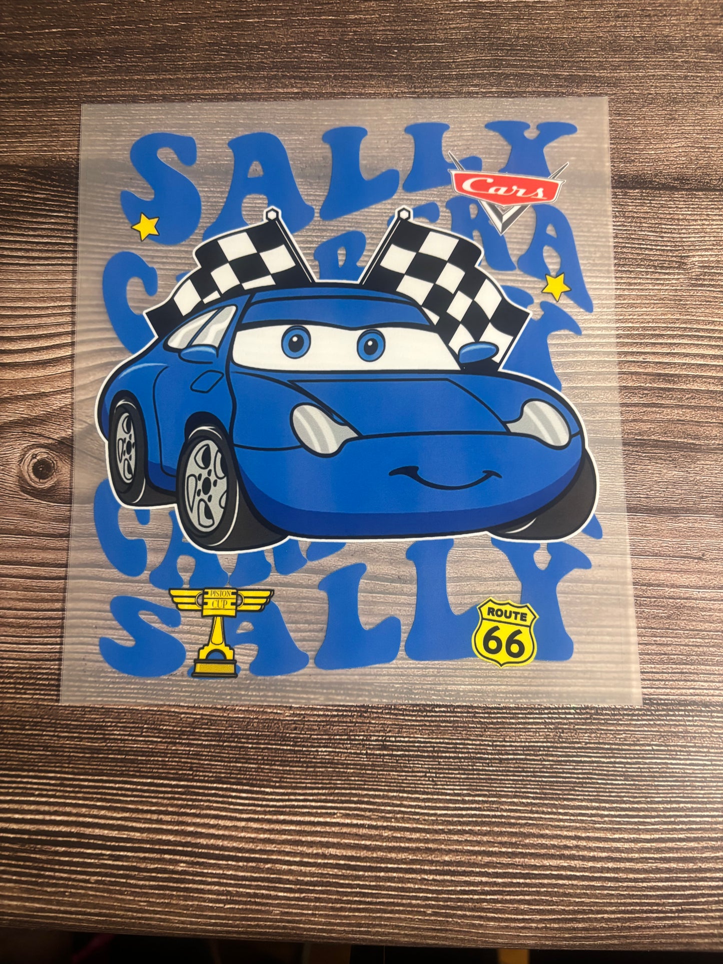 Blue race car