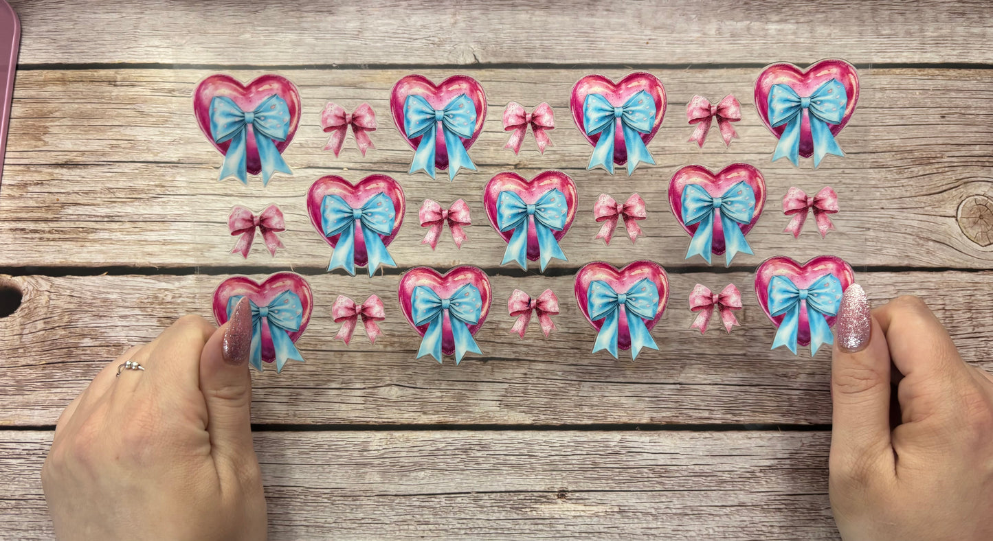 Pink and blue bows