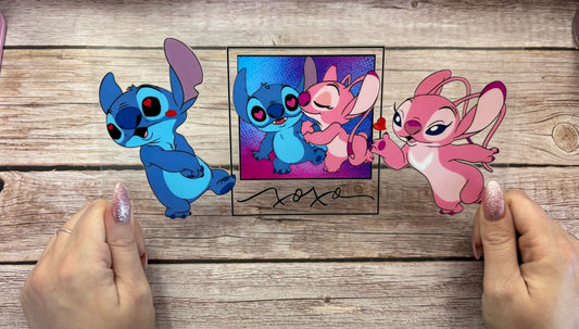 Blue pink alien love
