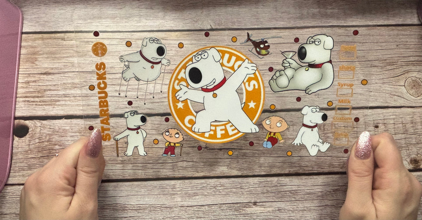 White coffee dog