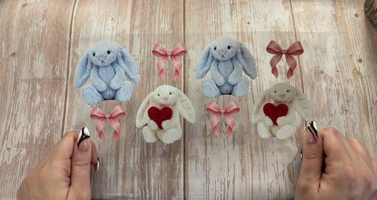 Blue and white bunnies