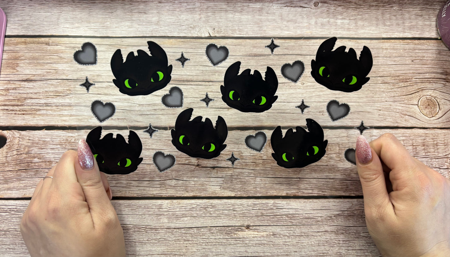 Black  heart cute dragon