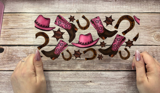 Pink western boots