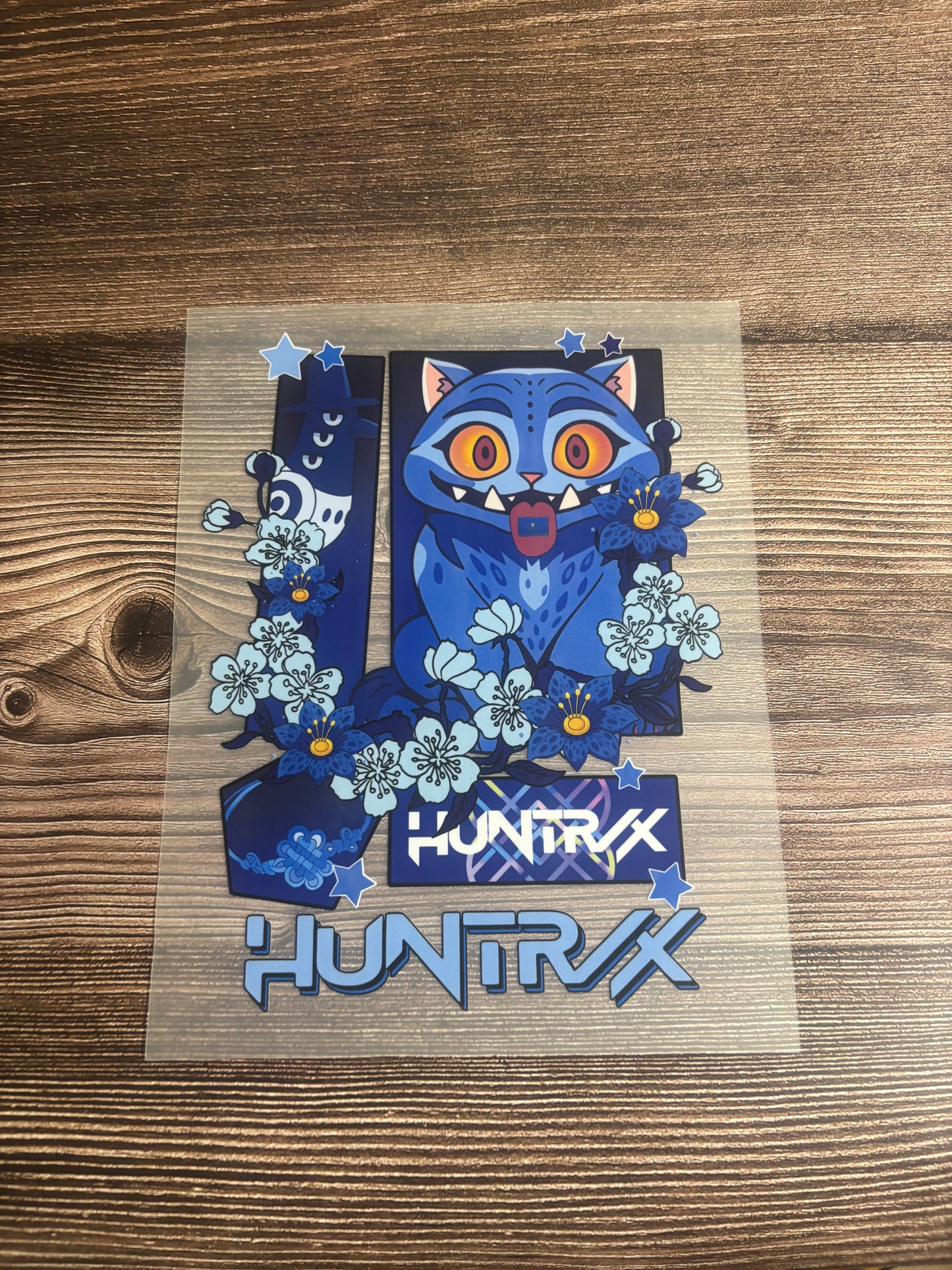 Floral blue cat