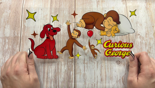 Monkey and red dog