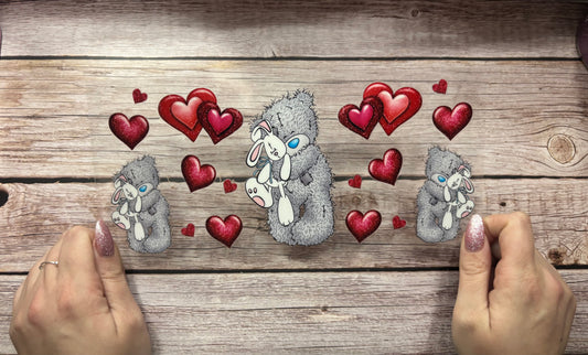 Love heart grey bear