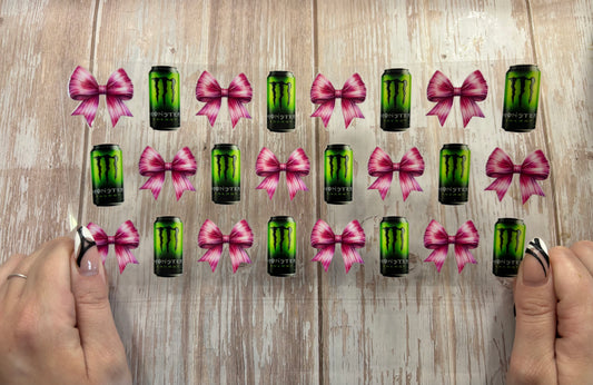 Drink cans and bows