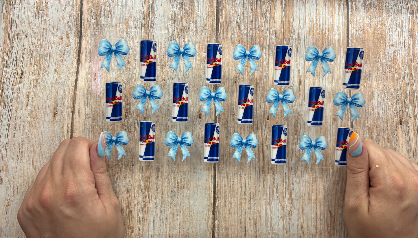 Blue drink bows