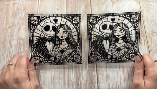 Stained window couple