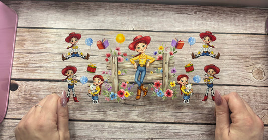 Cowgirl and flowers
